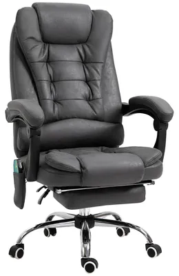 Zdjęcie produktu dla Fotel Biurowy z Funkcją Masażu, Ergonomiczny, 65x160x104cm, Szary