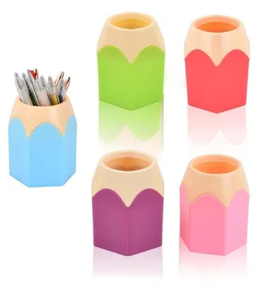 Produktbild von 5-teiliges Set aus Kunststoff-Schreibtisch-Stifthaltern, Bleistifthaltern für Büros und Klassenzimmer