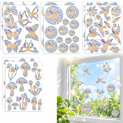 Fensteraufkleber Vögel 94 Stück – Prisma Regenbogen Anti-Kollision