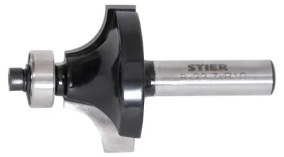 Immagine prodotto di STIER Fresa arrotondante con cuscinetto a sfere in carburo, Ø 32,7 mm, gambo da 8 mm, R10, fresa circolare, fresa per raggi, fresa