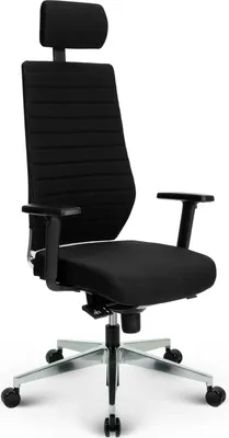 Produktbild von VERSEE V1301 Chefsessel Schwarz aus Stoff – ergonomischer Schreibtischstuhl, hochwertiger Bürostuhl, bequemer Drehstuhl, bis 150 kg belastbar