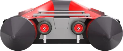 Immagine prodotto di Ruote di lancio coppia ruote di poppa per gommoni pieghevole funzionamento con una sola mano acciaio inox A4 SUPROD HD200, nero/rosso