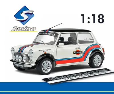 Zdjęcie produktu dla Solido Mini Cooper Martini, Model samochodu miejskiego, Wstępnie zmontowany, 1:18, Mini Cooper Martini EVO, Każda płeć, Drzwi