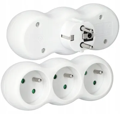 Immagine prodotto di Distributore a 3 vie con messa a terra bianca senza interruttore Elgotech R-30CA