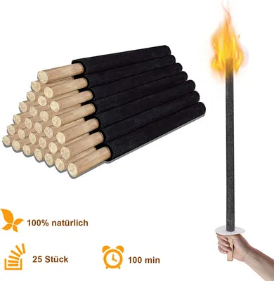Immagine prodotto di Torce Jiubiaz Torce di cera Torcia per feste 72cm Tempo di combustione 90 min 150x