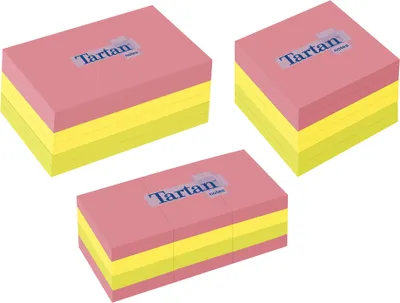 Produktbild von Tartan Notes Haftnotizen 76 x 76 mm Neon 100 Blatt/Block 6 Blöcke