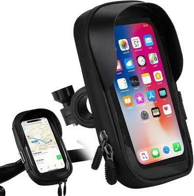 Produktbild von Handyhalterung 360° drehbar - Wasserdicht - Universelle Lenkerhalterung - Für Navigation am Motorrad und Fahrrad