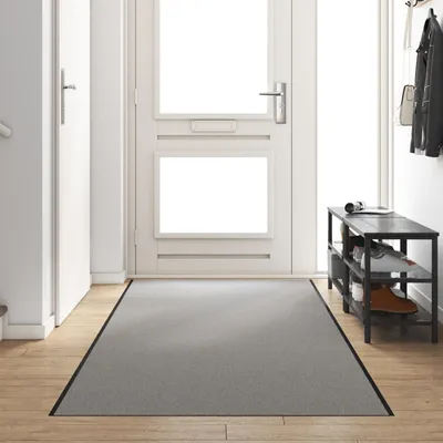 Image de Paillasson vidaXL gris et noir 120 x 350 cm 100 % polyamide