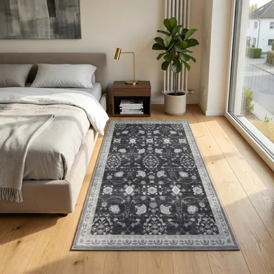 Produktbild von Carpetsale24 Waschbarer Teppich Vintage Kurzflor für Flur Küche Schlafzimmer Orientalisches Design Pflegeleicht Grösse: 80x150 cm