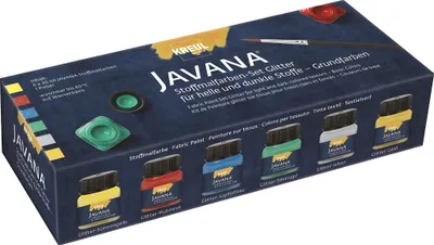Produktbild von KREUL Textilfarbe JAVANA "Glitter" Creativset 6 x 20 ml
