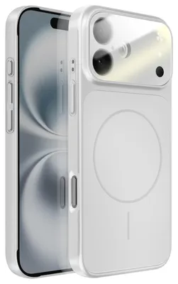 Obrázok produktu pre Avizar, pevné ochranné puzdro MagSafe s ochranným sklom na fotoaparát pre Apple iPhone 16, strieborné