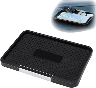 Image de Tapis antidérapant pour voiture, téléphone portable, clés, GPS, lunettes de soleil, noir