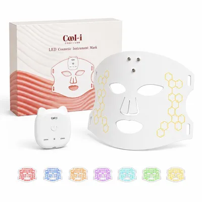 Produktbild von Cool-i® LED Gesichtsmaske mit Nahinfrarot, 8 Lichtmodi, kabelloser Steuerung & 5/10 Min. Timer