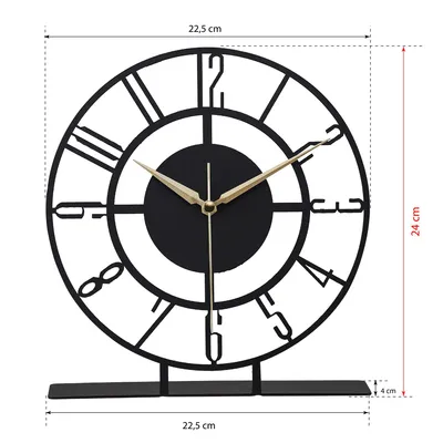 Zdjęcie produktu dla Opviq, Bunella - Black, Zegar dekoracyjny, 100% metal, czarny, 25 x 23 cm