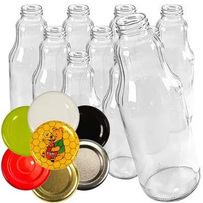 Produktbild von Krauz 1L Glasflaschen Set 8 Stück für Saft
