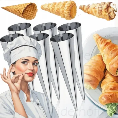 Produktbild von Liderhoff Backformen für Röllchen Edelstahl 12cm 6er Set