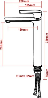 Produktbild von Waschtischarmatur Armatur Badarmatur 4025G - Hoher Auslauf - SEDAL-Kartusche - Gunmetal