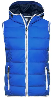 Produktbild von James and Nicholson - "Maritime" Weste für Damen LT2625 (S) (Marineblau/Weiß)