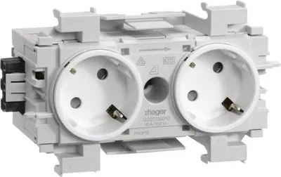 Produktbild von Hager GS20119016 Steckdose 2-fach 45° Frontrastend verkeh