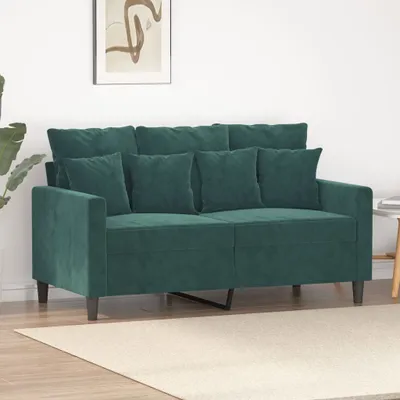 Produktbild von Design Möbel 2-Sitzer-Sofa Dunkelgrün 120 cm Samt - 2024 Neu