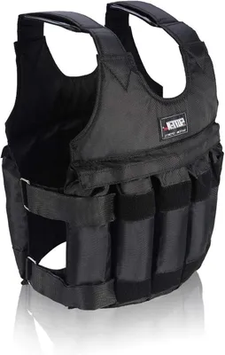 Image de Gilet lesté réglable - Gilet d'entraînement - Entraînement de force - Bandes réglables - Jusqu'à 50 kg - Noir