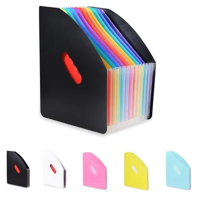 Produktbild von Fächermappe A4 mit 13 Regenbogen-Fächern, erweiterbar, Schwarz