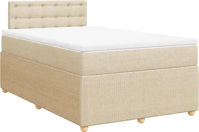 Obrázok produktu pre vidaXL Box spring posteľ s matracom krémová 120x190 cm látka