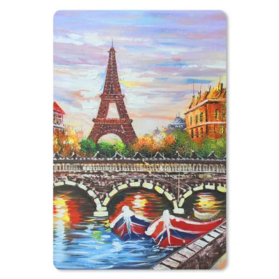 Produktbild von MuchoWow® Mauspad Mousepad Gemälde - Öl - Eiffelturm - Paris - Wasser 18x27 cm - Mousepads - Maus Mat - Pad - Mausunterlage