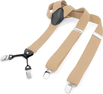 Produktbild von DonDon Herren Hosenträger 3,5 cm breit in Y-Form, elastisch und verstellbar, 2-teiliges Set mit farblich passender Fliege 12 x 6 cm