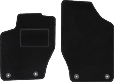 Image de Tapis de sol avant velours sur-mesure pour Peugeot 308 I (2007-2013, hatchback, kombi, SW) noir, jeu 2 pièces, fixations - STANDRAD