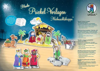 Produktbild von Prickelvorlage Weihnachtskrippe blanko