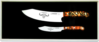 Produktbild von Giesser Messer PremiumCut 2er Set 20 cm Chefs + 10 cm Office Acryl Spicy Orange