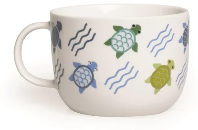 Jumbo-Tasse Schildkröte 450 ml Porzellan 11x11x8,1 cm weiß/bunt