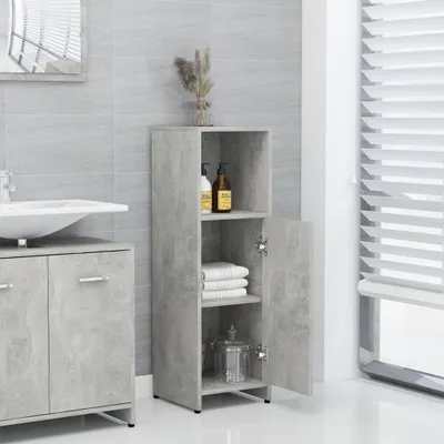 Produktbild von "2026 Aktion"Toilettenschrank - CLORIS - Badezimmerschrank - schlichte Design - Betongrau 30x30x95 cm Holzwerkstoff - DEMöbel4476925