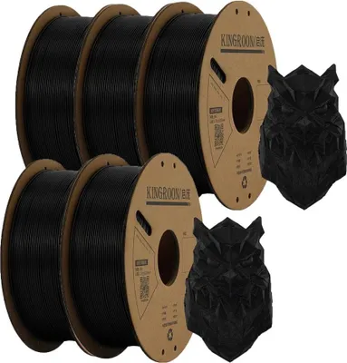 Immagine prodotto di filamento per stampante 3D, diametro 1,75 mm, senza bolle, 5 rotoli neri