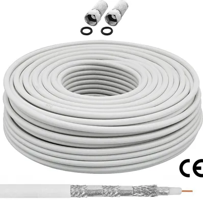 Produktbild von ORSEM 10m Sat Koaxial Kabel 140dB / 6-Fach geschirmt Ø 8,4 mm für DVB-S S2 / DVB-T & DVB-C Full HD 4K HDTV Antennenkabel inkl. 2x F-Stecker