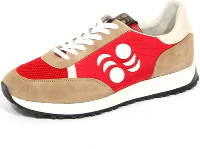 Produktbild von H0076 sneaker uomo PANTOFOLA D'ORO red/beige suede/fabric shoes men