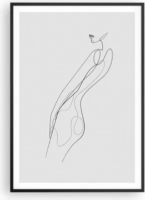 Produktbild von Gerahmtes Poster - Schwarzer Rahmen - Kontur Frau Minimalismus - 70x100 cm - Wand Bild - Wanddeko - Wandbilder - Wandposter - Bilderrahmen - Bilder - Kunstdruck - Wandbild - P2BPA70x100-4242