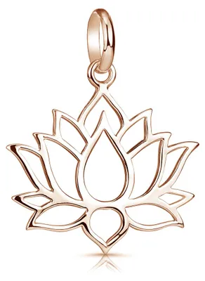 Produktbild von MATERIA Rosegold Kette mit Anhänger Lotusblüte - 925 Silber rose vergoldet für Damen Teenager mit Schmuck-Etui KA-69-Rose