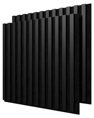 Immagine prodotto di STEGU Linea Acoustic PROline, set di 2 pannelli acustici, 60x60,5 cm, lamelle in legno, MDF, colore nero