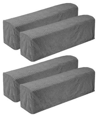 Produktbild von Solidchoice – Set aus 4 elastischen Armlehnenbezügen für Sofas und Stühle, in Dunkelgrau