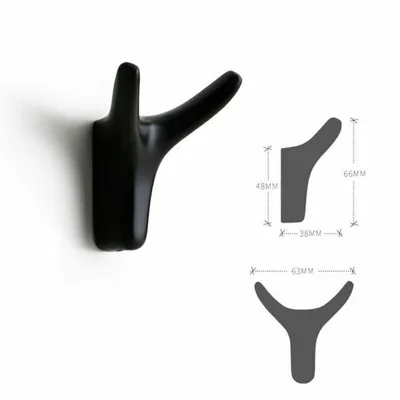 Produktbild von Zinklegierung Hörner Garderobenhaken Kleiderhaken Wandhaken Garderobe Kleideraufhänger Schwarz