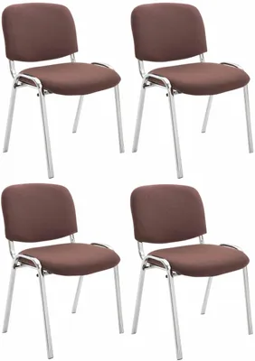 Produktbild von CLP 4er Set Stühle Ken Chrom Stoff gepolstert braun