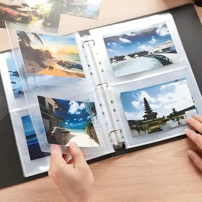 Produktbild von 30 Stück A4 Fotohüllen für Ringordner - Transparent - Doppelseitig - 120 Fächer - Ansichtskartenhüllen - 2/3/4 Ringordner - Nachfüllseiten Fotoalbum - 213 x 152 mm (A5) - Fotokartenhüllen