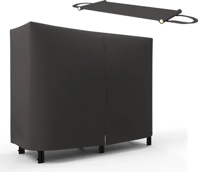 Produktbild von Feuerholzgestell, 0,33 m³, mit Tragetasche & Abdeckung, Metallrahmen, bis 150 kg, 120 x 36 x 99 cm, Schwarz