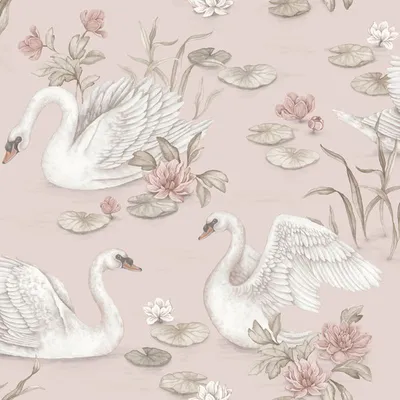 Immagine prodotto di Carta da parati Borastapeter cigni rosa - 660611 - 53 cm x 10,05 m