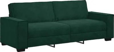 Image de vidaXL Canapé 3 places vert foncé 220x78x84 cm Velours