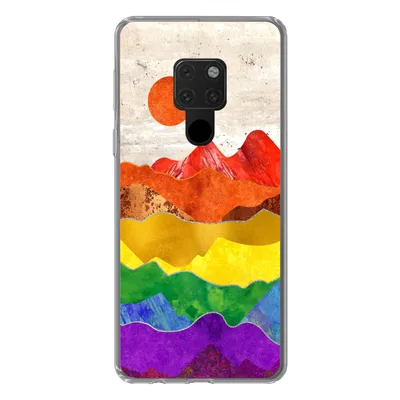 Produktbild von MuchoWow® Handyhülle Schutzhülle Hülle für Huawei P40 Lite Regenbogen - Marmor - Stolz Silikon Softcase Handy Hülle - Handy