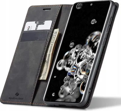 Obrázek produktu pro Pouzdro s klopou na telefon SPACECASE Wallet pro Galaxy S20 Ultra Černá