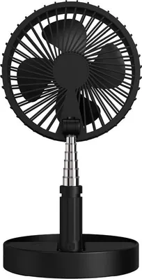 Produktbild von Qware Tragbarer Mini Tischventilator – kompakter & leiser Ventilator für Büro & Zuhause Schwarz